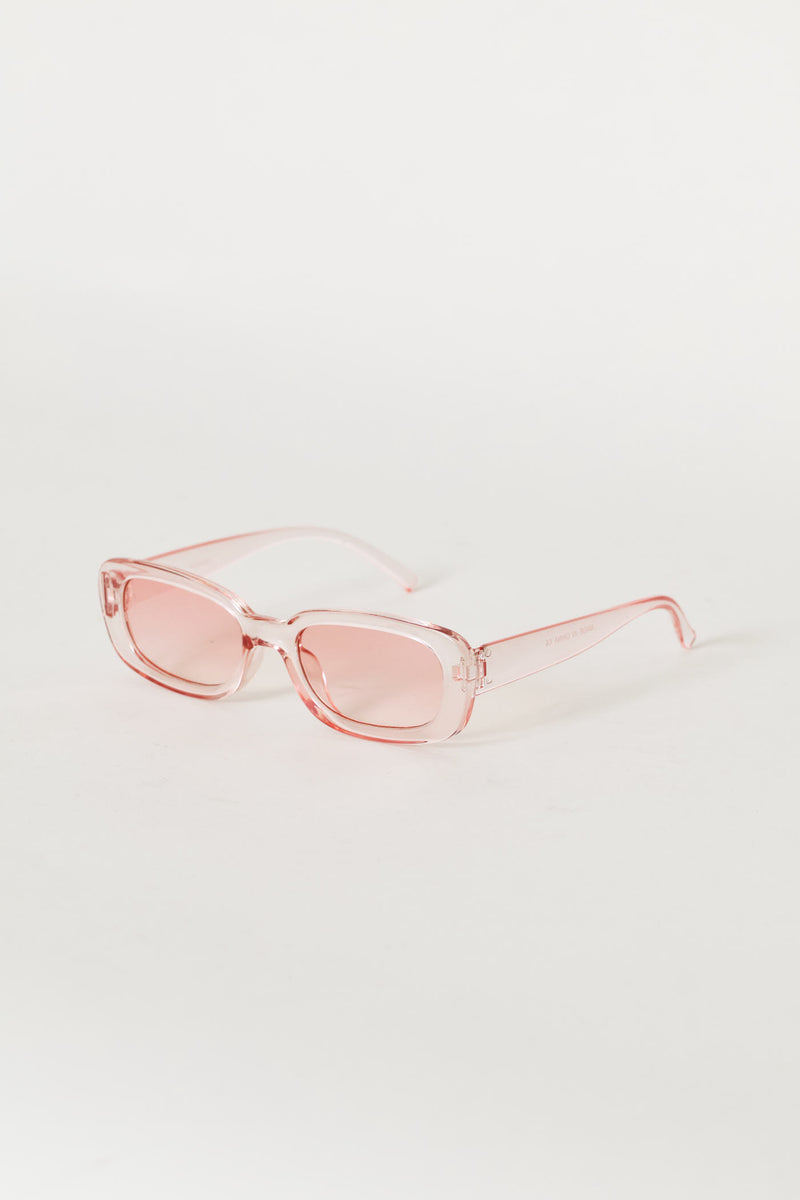 Girls Crystal Rectangle Sunnies - Pink