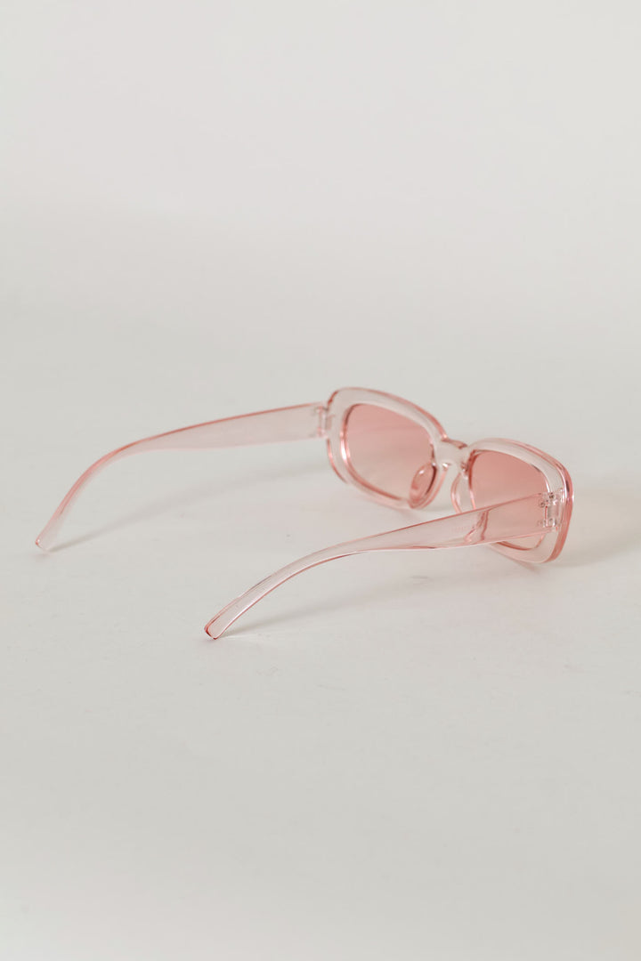Girls Crystal Rectangle Sunnies - Pink