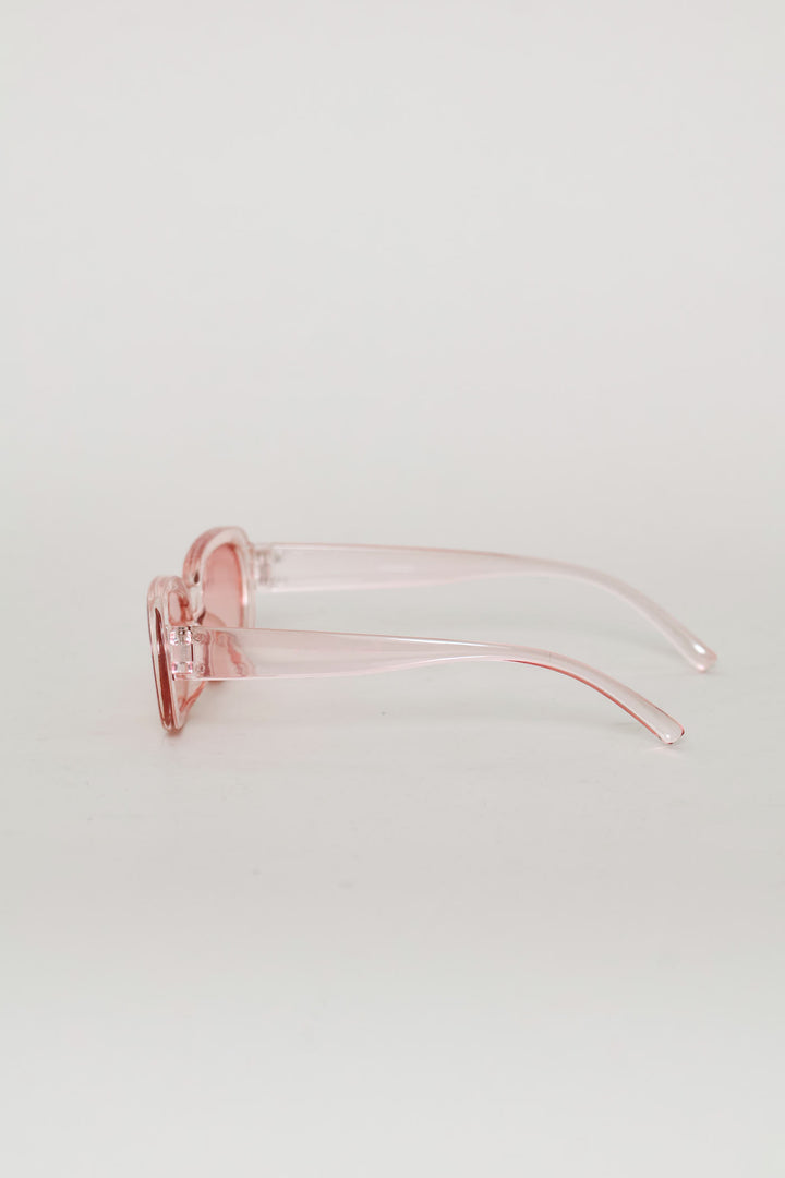 Girls Crystal Rectangle Sunnies - Pink
