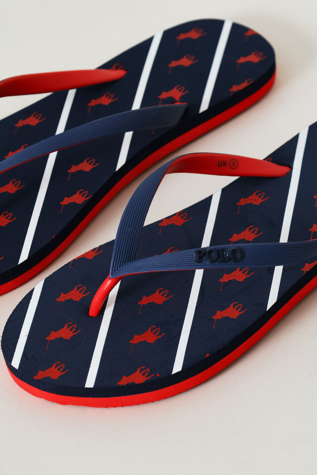 Boys Monogram Flip Flop - Red
