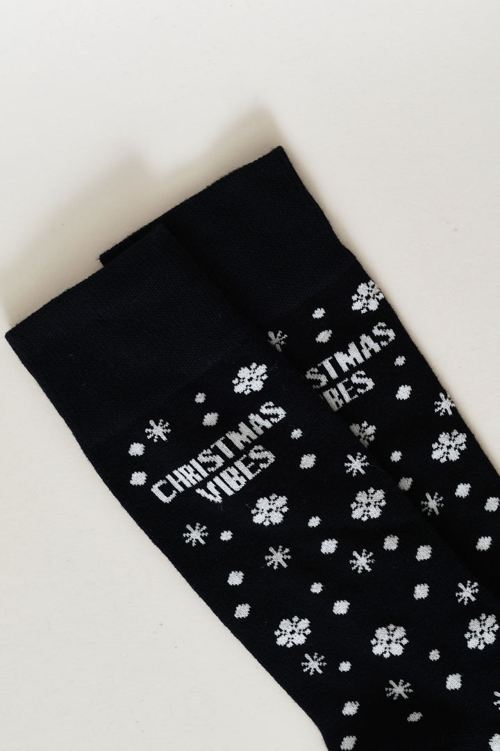 Single Christmas Vibes Anklet Socks - Navy