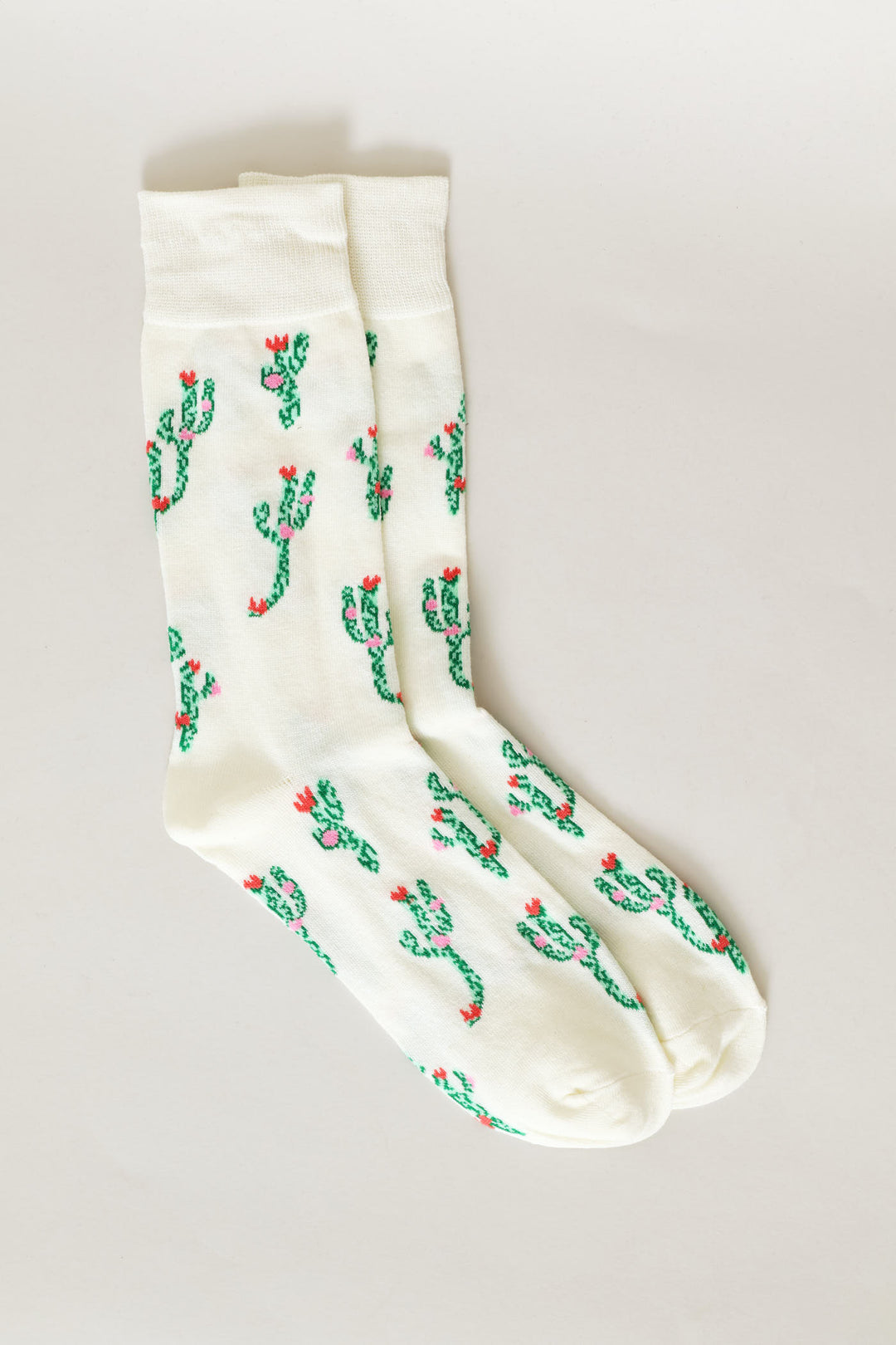 Single Cactus Anklet Socks - Cream