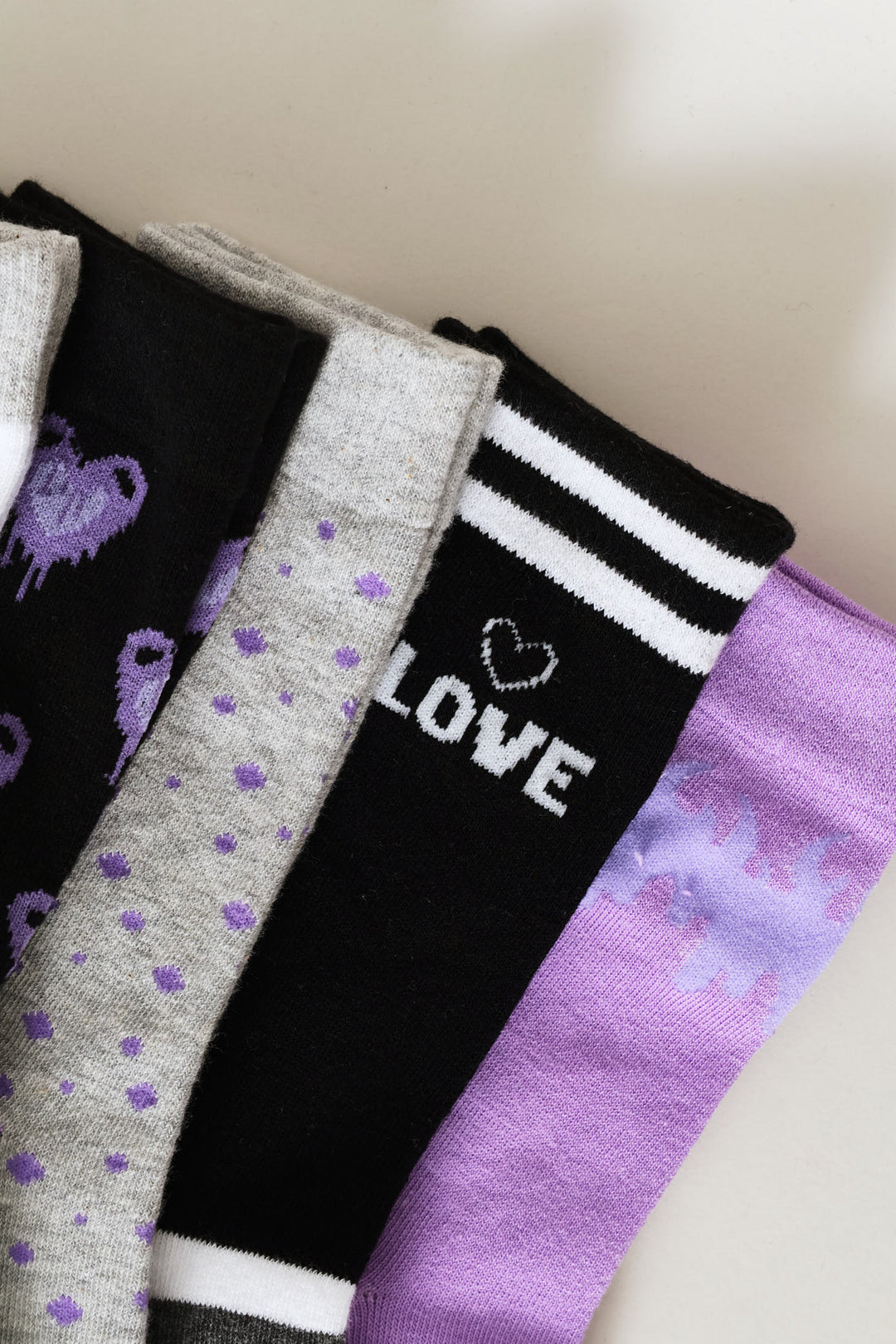 Girls 5 Pack Love Hearts Anklet Socks - White
