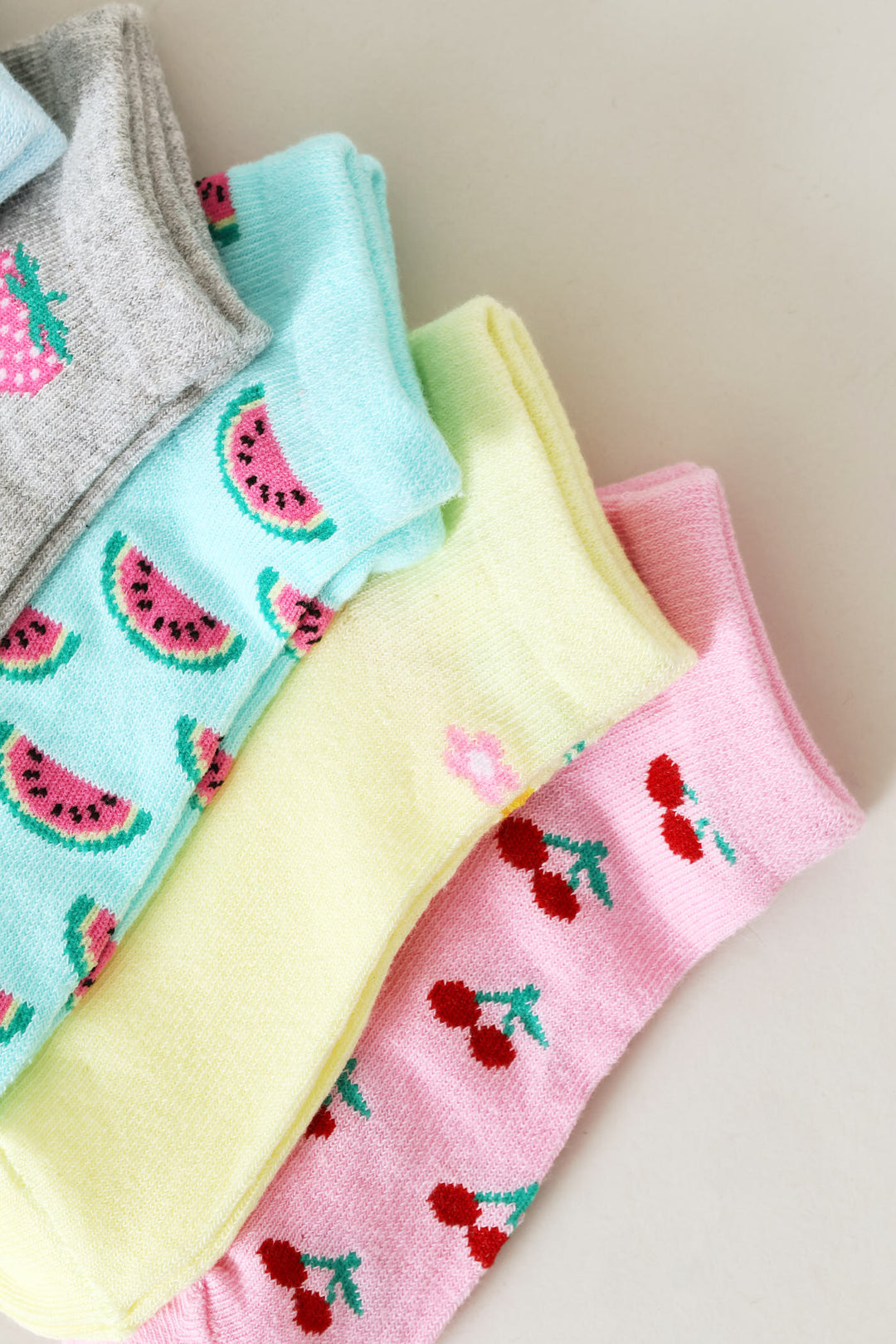 Pre-Girls 5 Pack Fruits Low Cut Socks - Multi