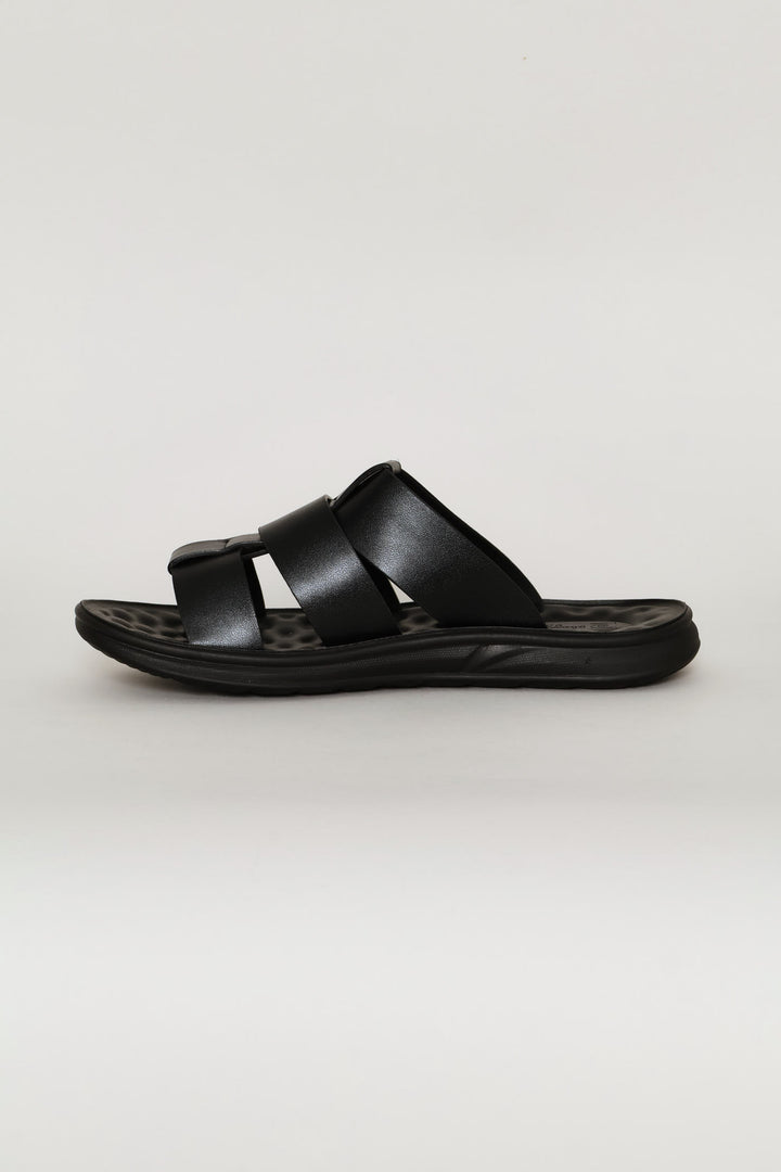 Triple Band Comfort Sandal - Black