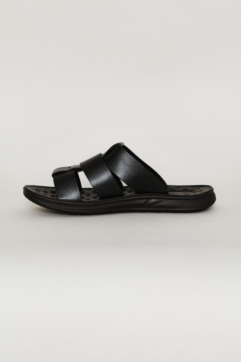 Triple Band Comfort Sandal - Black