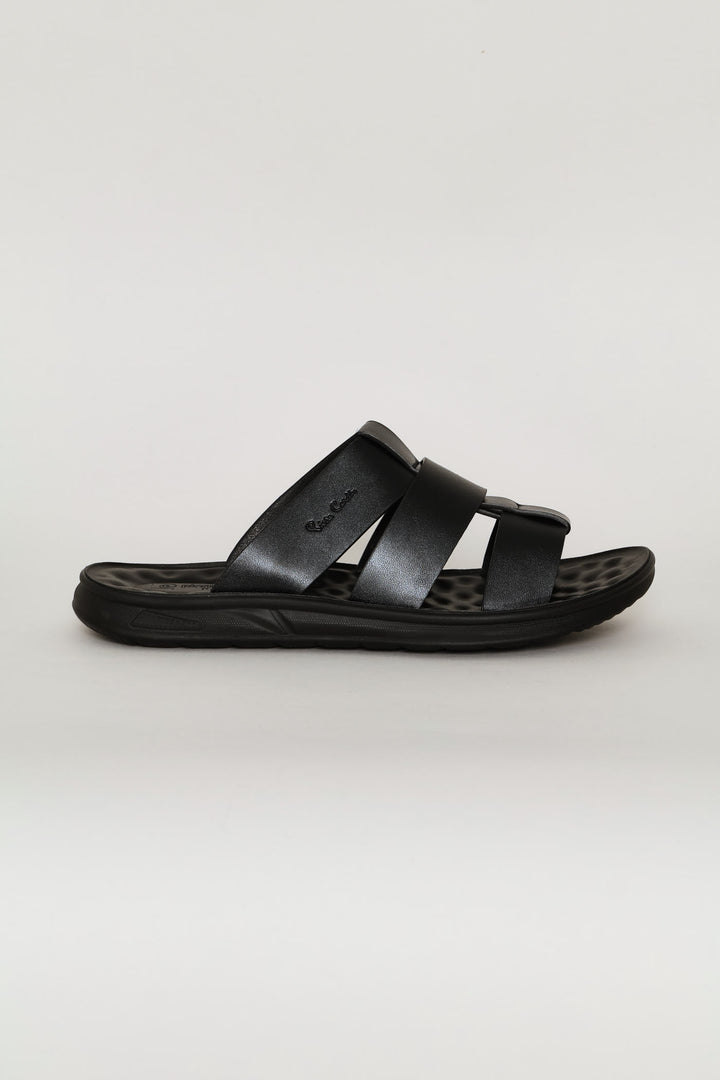 Triple Band Comfort Sandal - Black