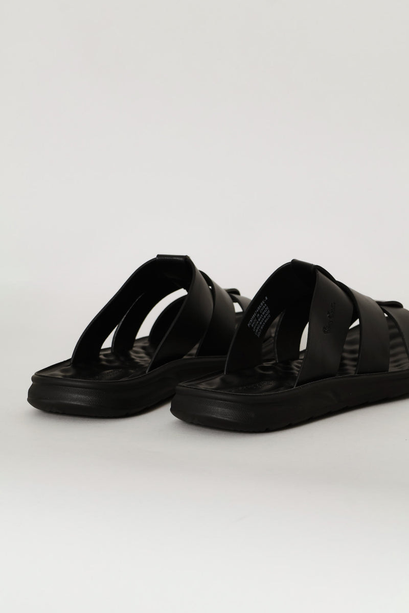 Triple Band Comfort Sandal - Black