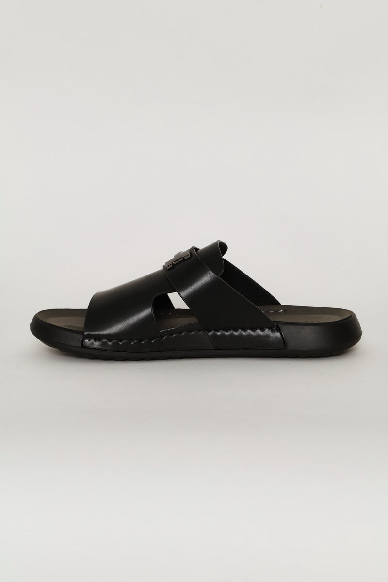 Trim Detail Comfort Sandal - Black