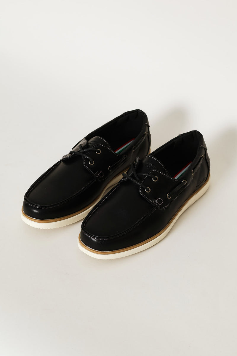 Lace Up Docksider - Black