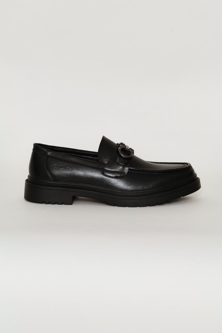 Chunky Loafer With Trim On Upper Band - Black