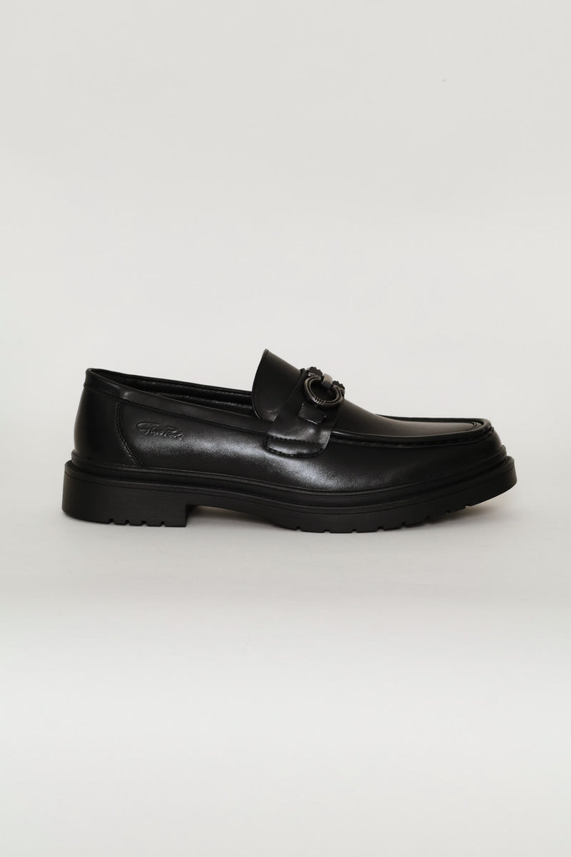 Chunky Loafer With Trim On Upper Band - Black
