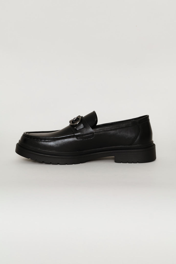 Chunky Loafer With Trim On Upper Band - Black