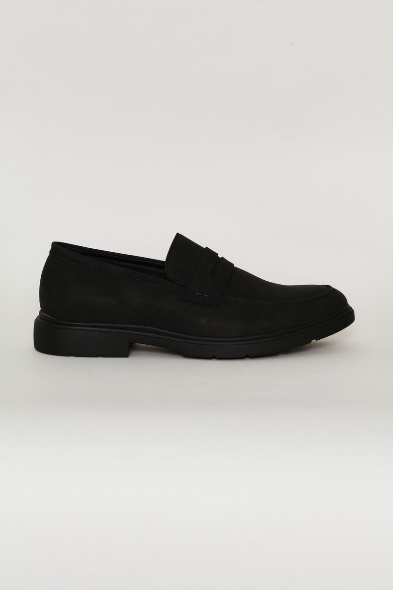 Penny Moccasin Smart Casual Loafer - Black