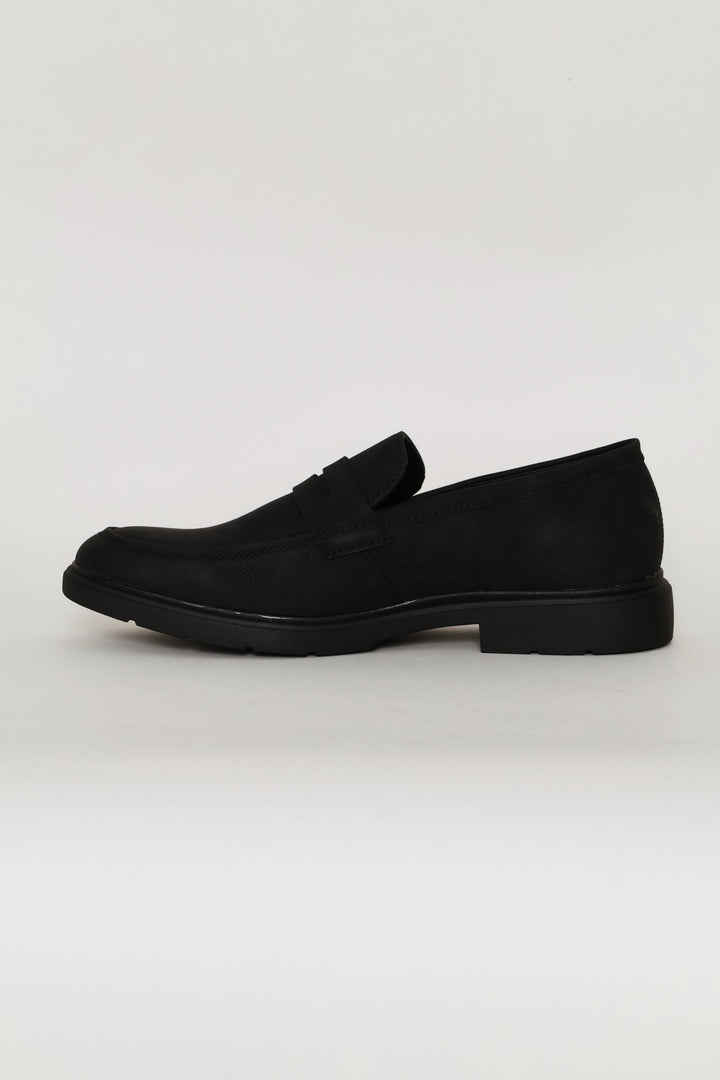 Penny Moccasin Smart Casual Loafer - Black