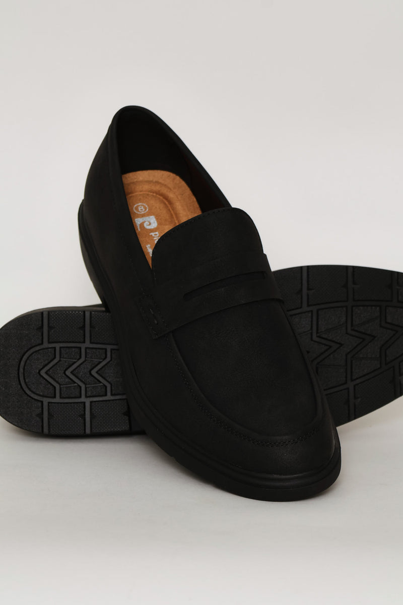 Penny Moccasin Smart Casual Loafer - Black