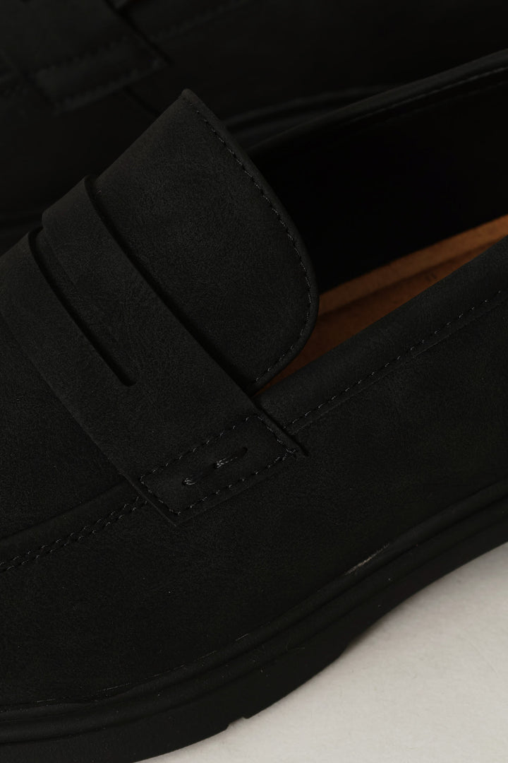 Penny Moccasin Smart Casual Loafer - Black