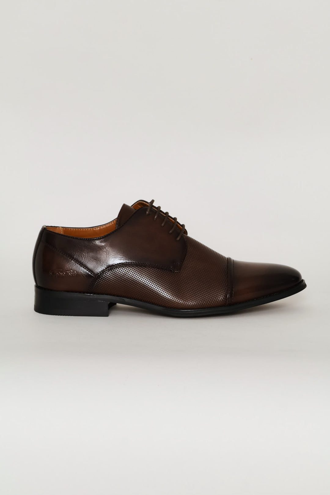 Pin Punched Detail Toe Cap Smart Shoe - Brown