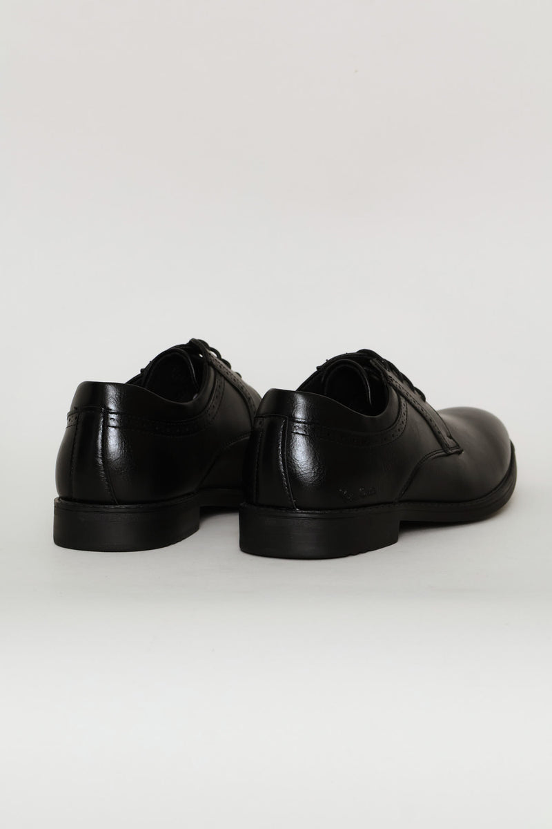 Basic Lace Up Formal Derby Shoe - Black