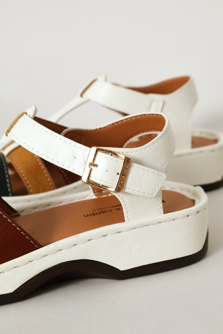 Multi Stripe Sandal - Black/Red