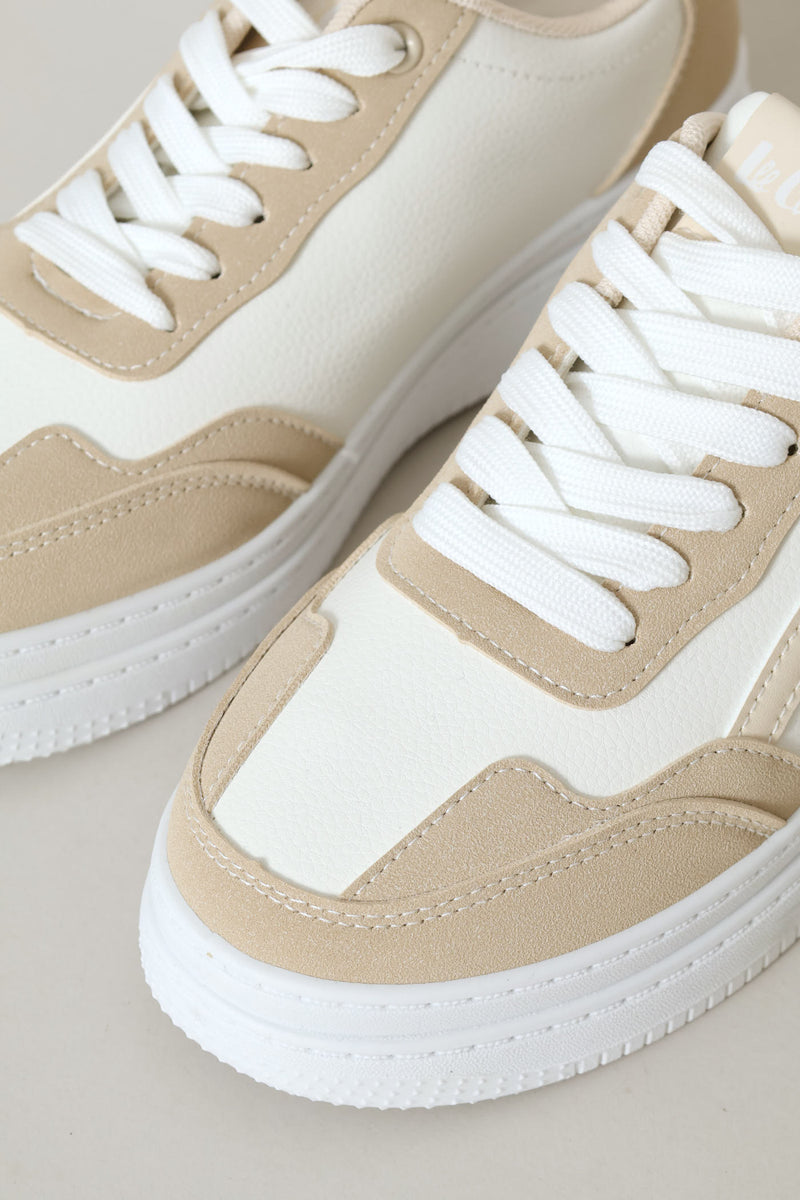 Colour Block Sneaker - Beige
