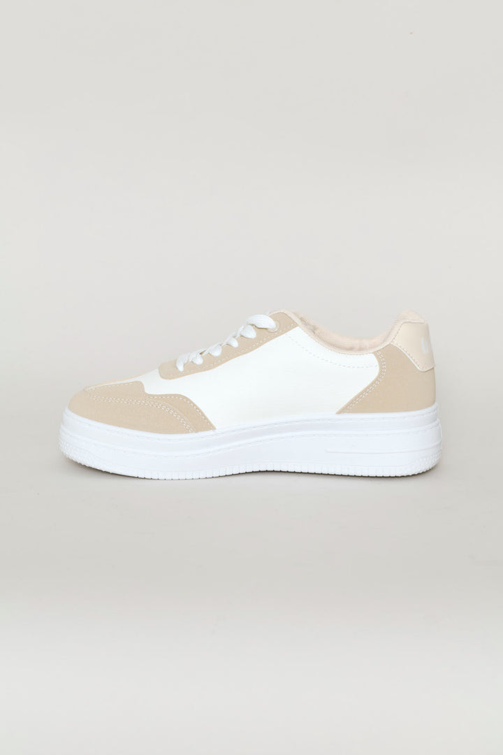 Colour Block Sneaker - Beige