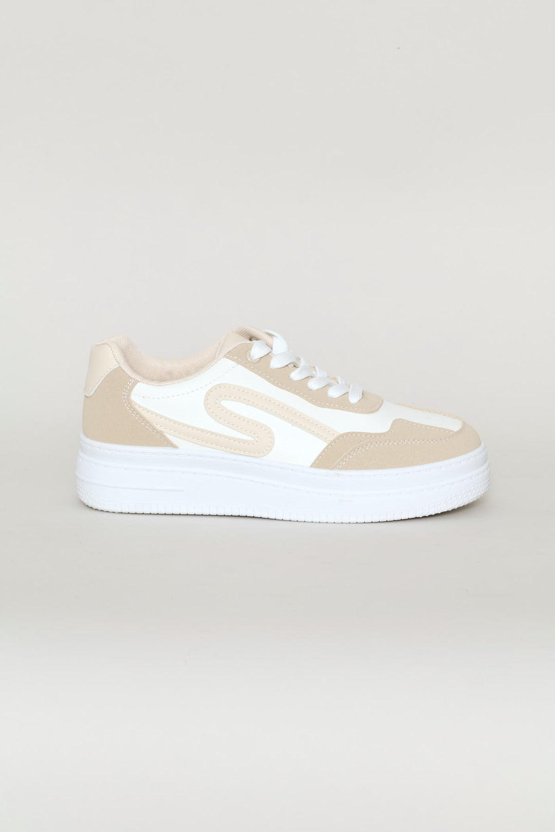 Colour Block Sneaker - Beige