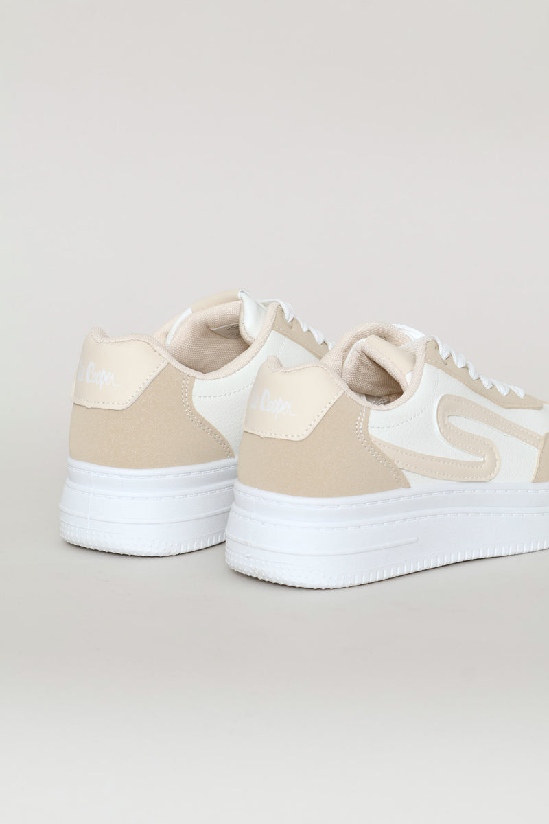 Colour Block Sneaker - Beige