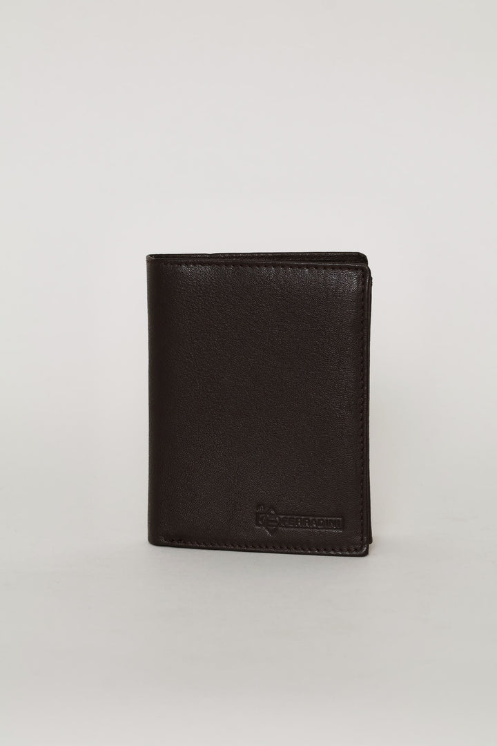 Faux Leather Embossed Wallet - Brown