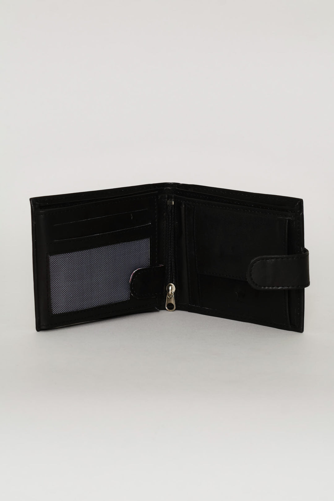 Bill Fold Faux Leather Wallet - Brown