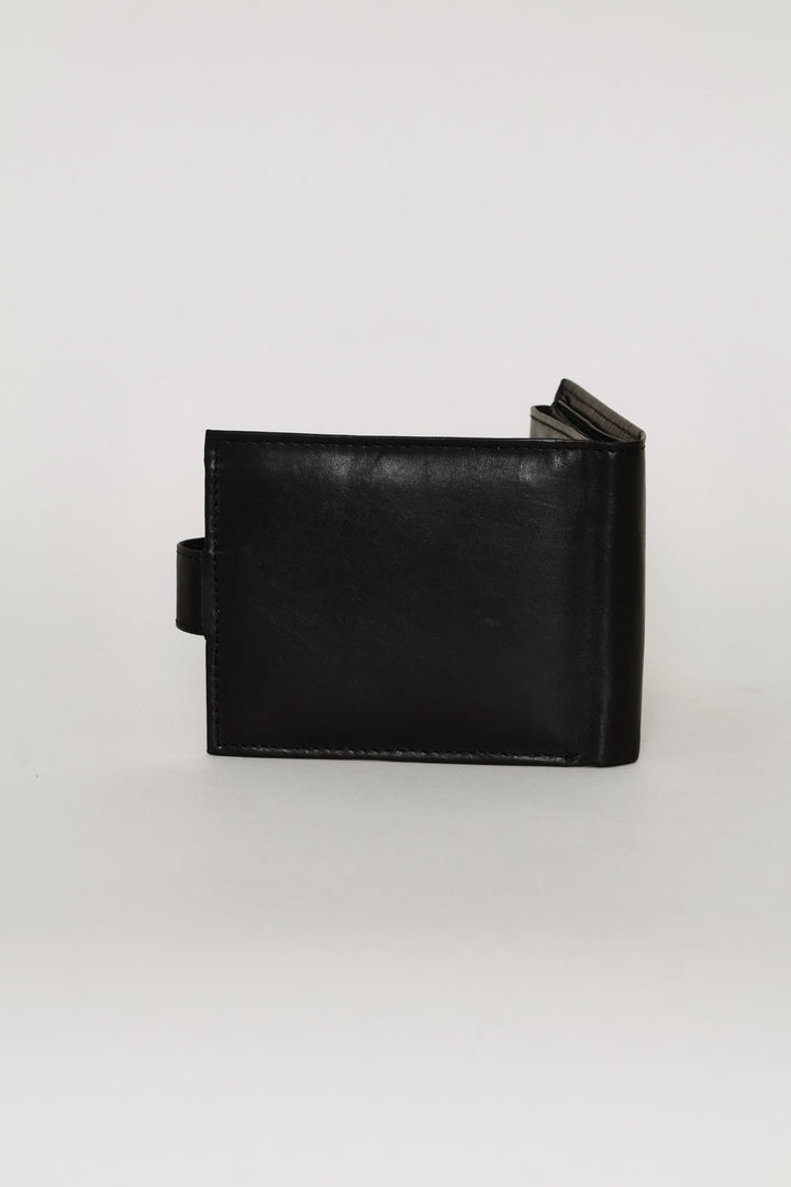 Bill Fold Faux Leather Wallet - Brown