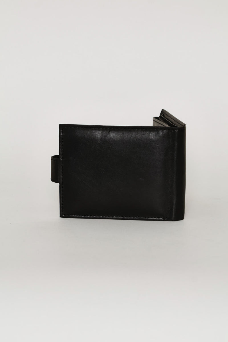 Bill Fold Faux Leather Wallet - Brown