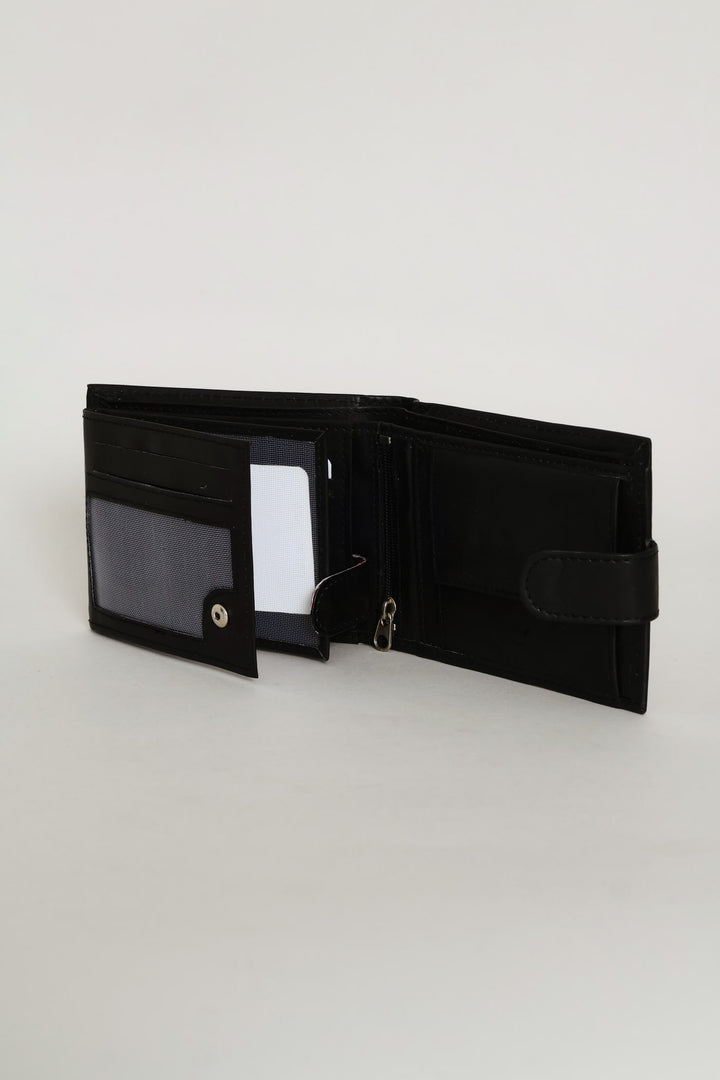 Bill Fold Faux Leather Wallet - Brown
