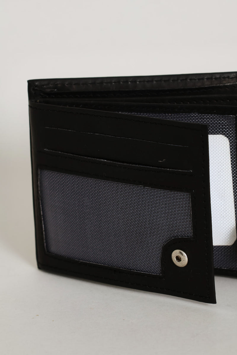 Bill Fold Faux Leather Wallet - Brown