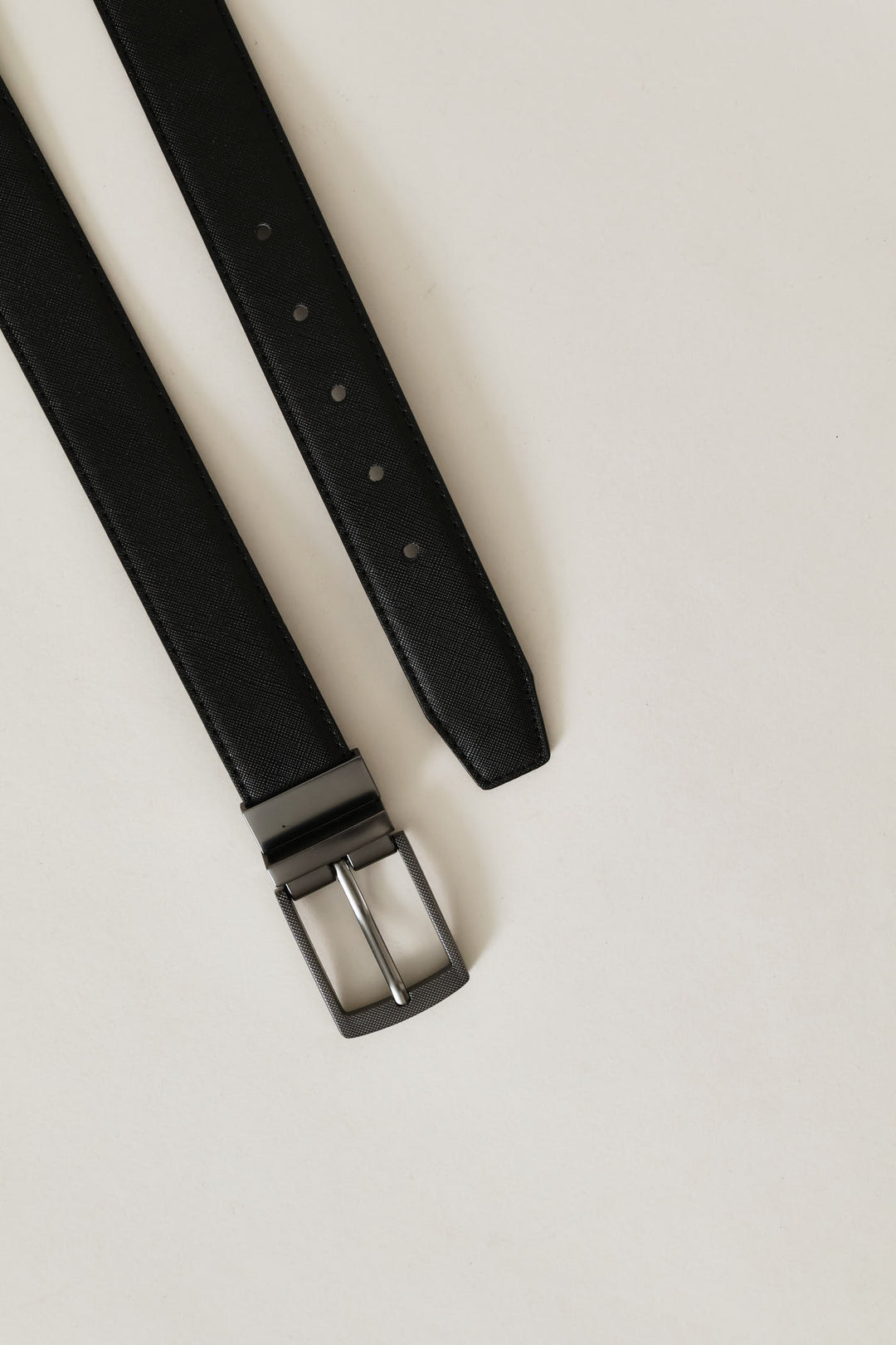 Textured Buckle Belt - Black