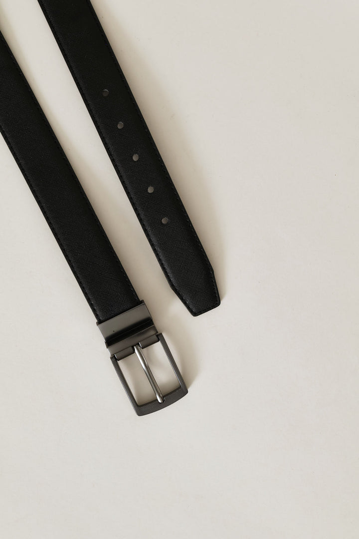 Textured Buckle Belt - Black