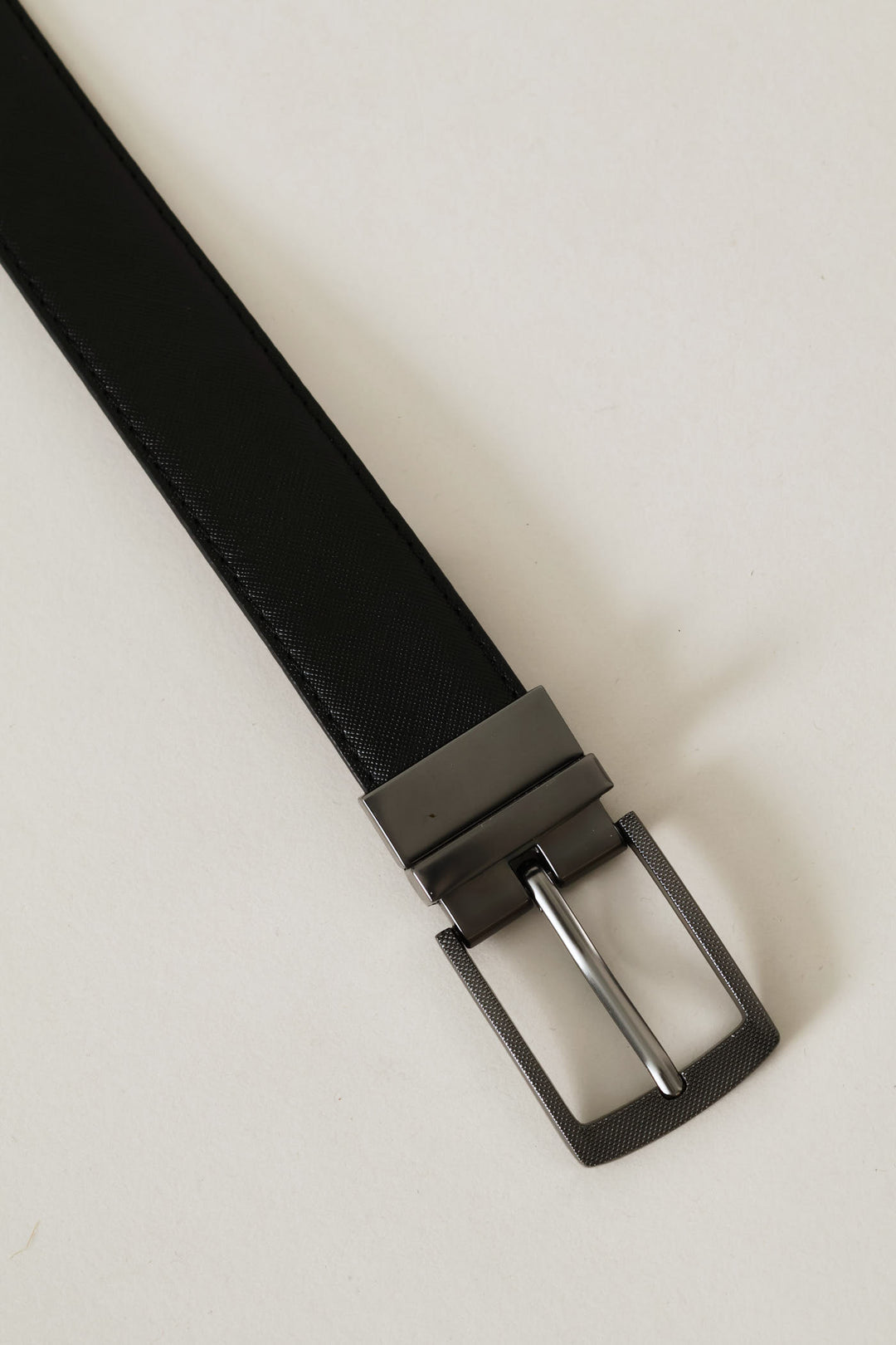 Textured Buckle Belt - Black