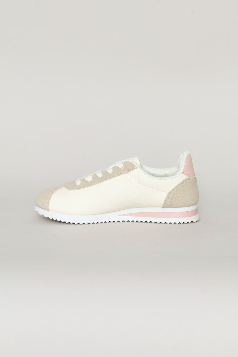 Pre-Girls Glade Retro Street Sneaker - White/Light Pink