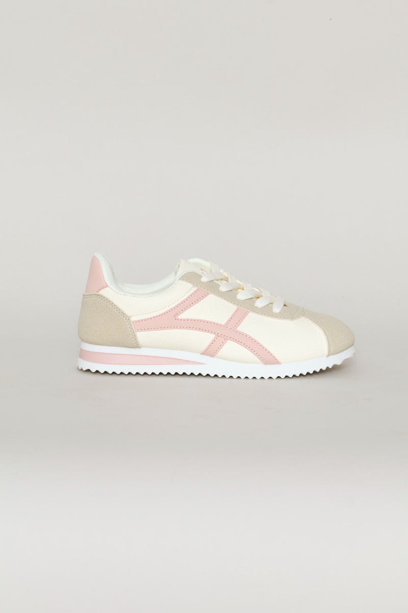 Pre-Girls Glade Retro Street Sneaker - White/Light Pink