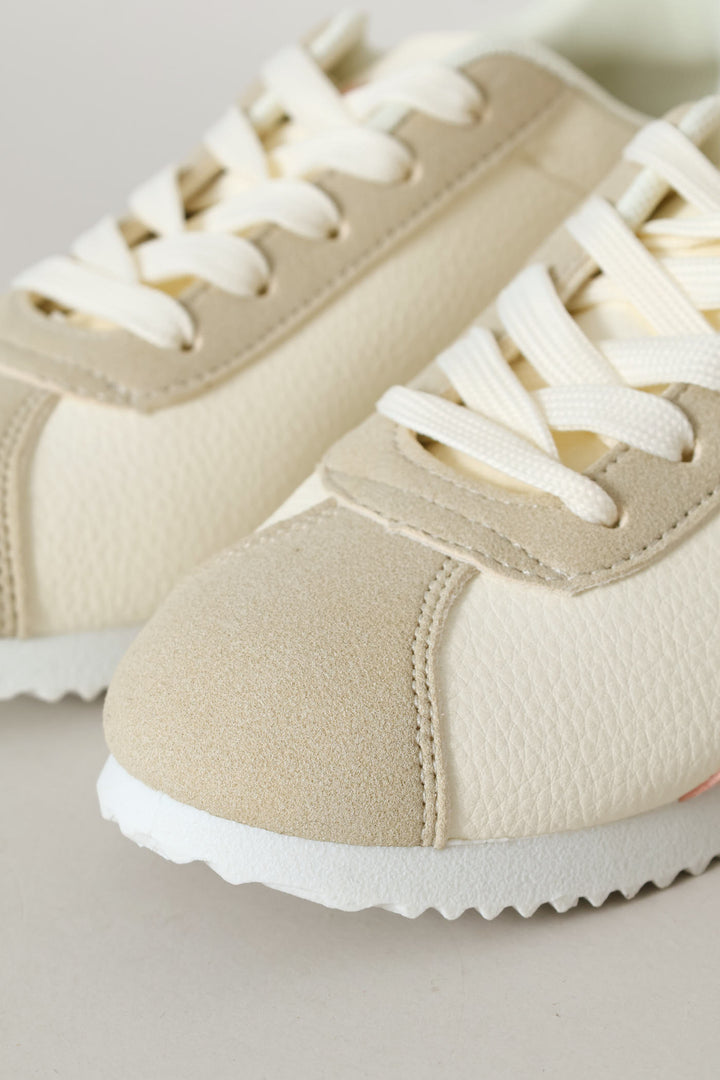 Pre-Girls Glade Retro Street Sneaker - White/Light Pink