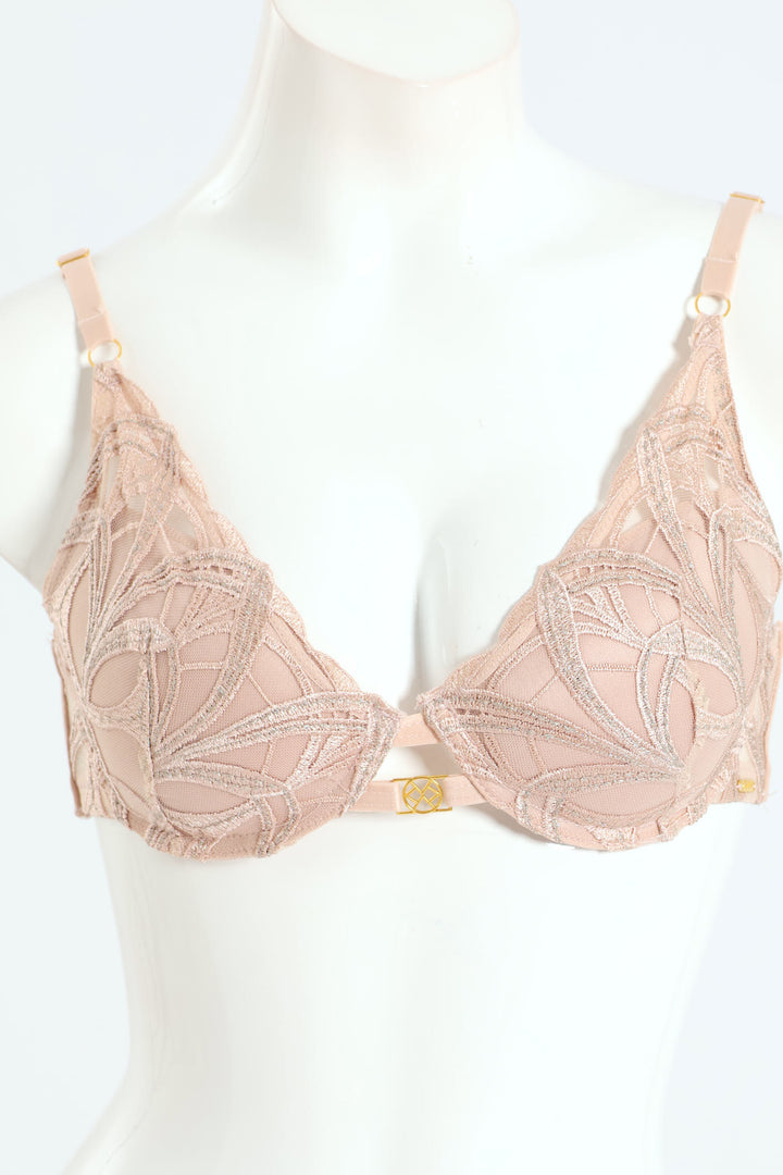 Lace Push Up T-Shirt Bra - Nude