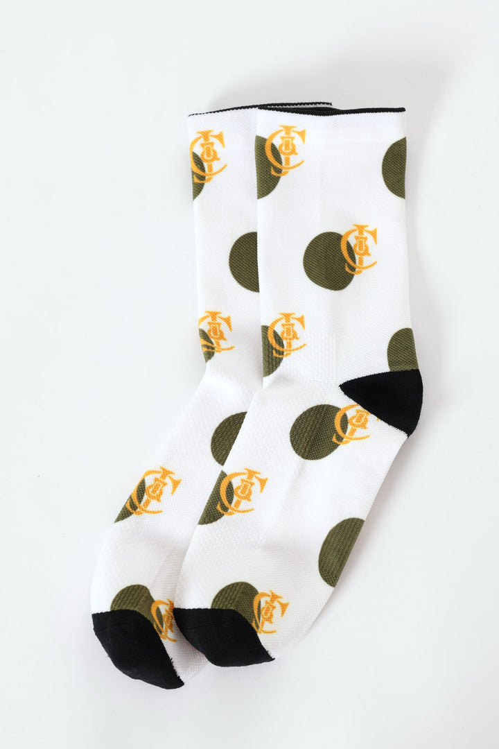 Dotted Anklet Socks - White/Green