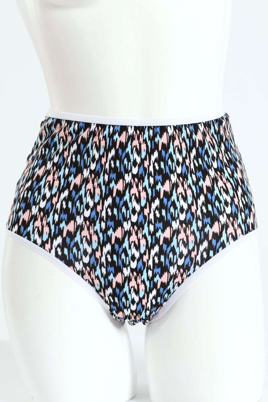 3 Pack Cotton Stretch Brief Panties - Abstract/Pale Pink/White