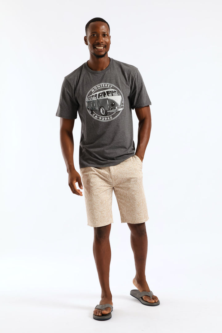 Monterey Camper Van Tee - Charcoal Melange