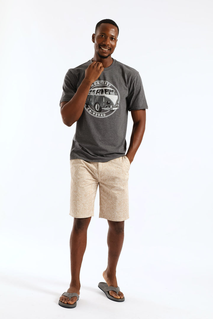 Tropical Bamboo Chino Short - Stone