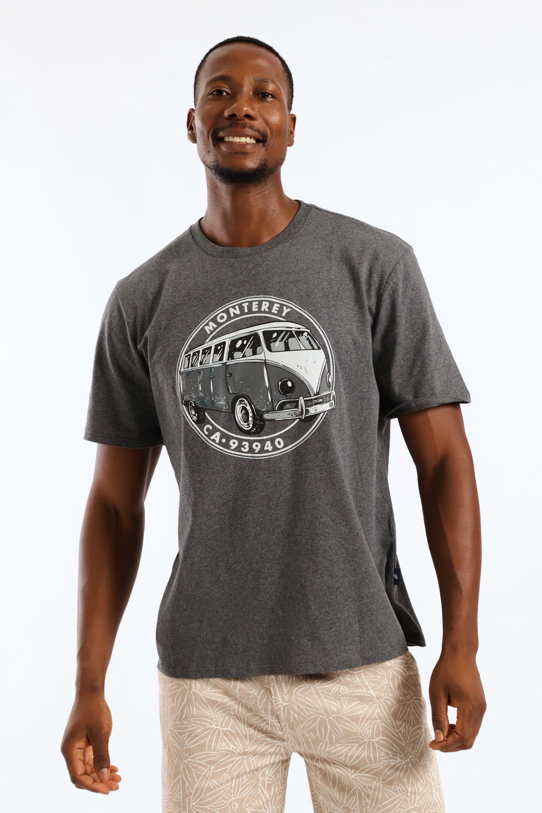 Monterey Camper Van Tee - Charcoal Melange
