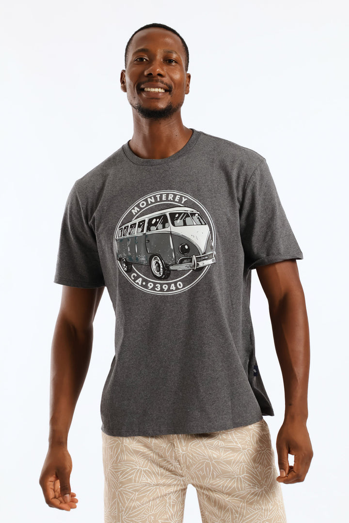 Monterey Camper Van Tee - Charcoal Melange