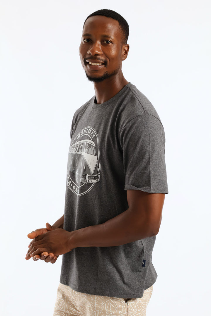 Monterey Camper Van Tee - Charcoal Melange