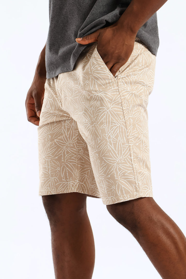 Tropical Bamboo Chino Short - Stone
