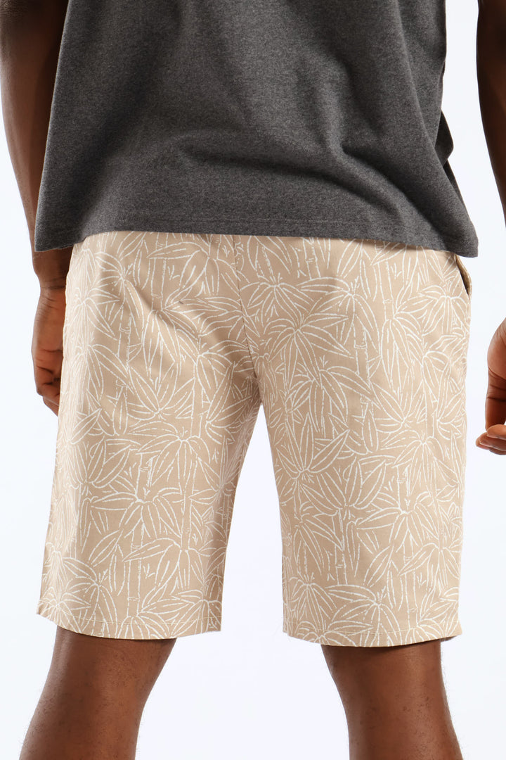 Tropical Bamboo Chino Short - Stone